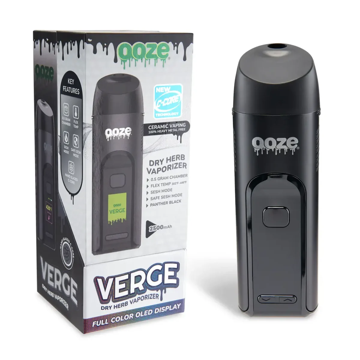Ooze Verge Dry Herb Vape - Panther Black - Image 1