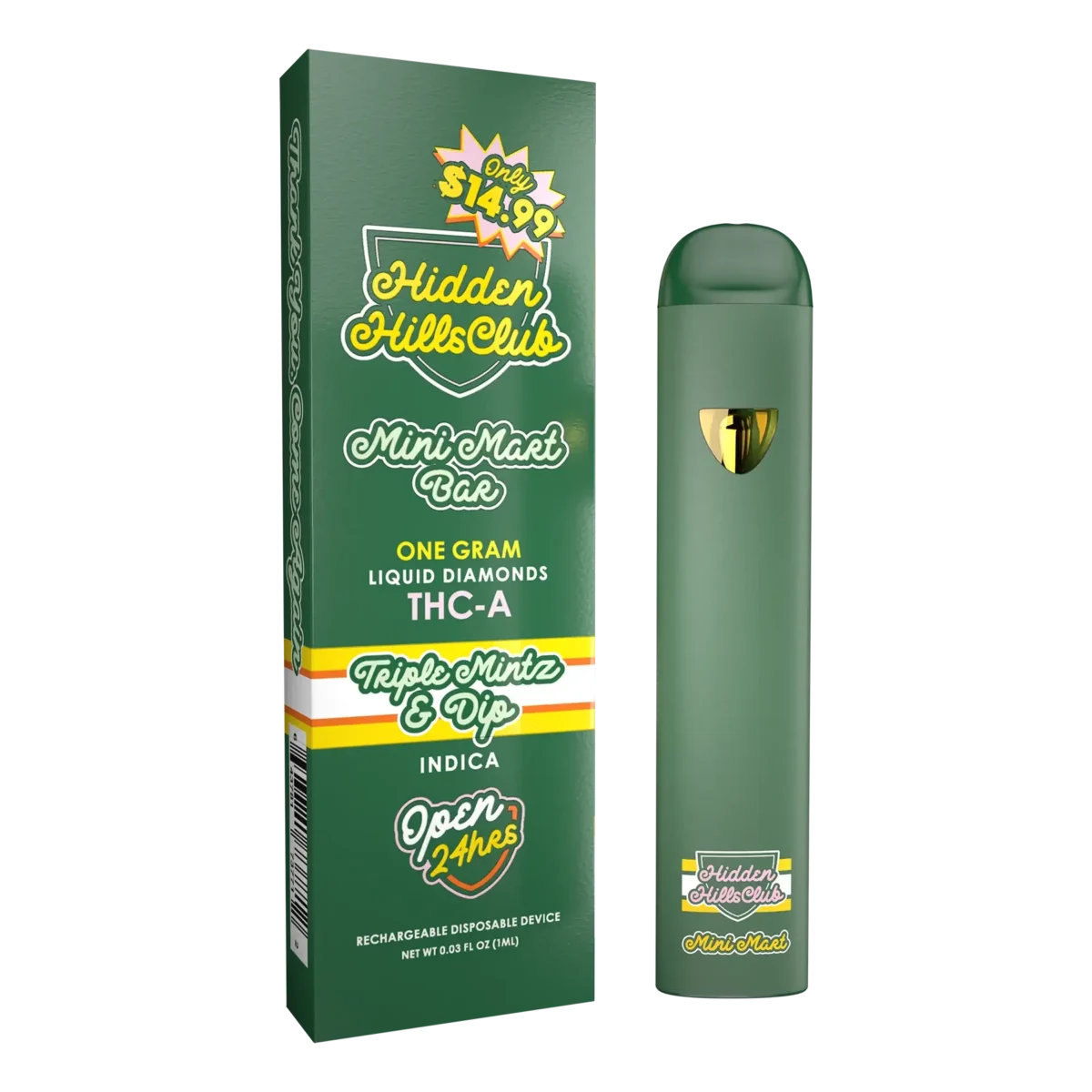 Hidden Hills - 1g Dispo Mini Mart - Triple Mintz & Dip - Image 1